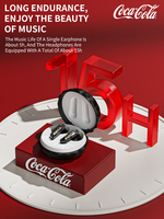 Casque d'écoute sans fil Coca-Cola T13 Creative Bottle Cap Semi-In-Ear Noir Bluetooth 5.4 en ABS avec réduction de bruit ENC