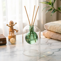 Bouteille diffuseur de parfum d'ambiance Sishang 100ml en verre double couche irrégulier vert pour la maison