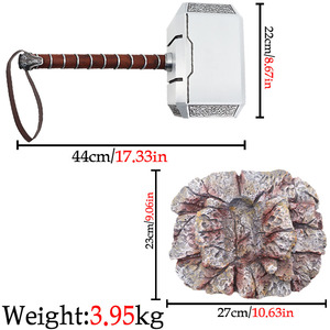 Marteau de <span class=keywords><strong>Thor</strong></span> Mjolnir en métal, modèle de mythologie nordique, thème dessin animé, pour enfants de 5 ans et plus, idéal pour l'affichage et le cosplay - Product Image 5