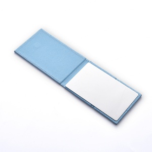 Wholesale Portable Blue PU Leather Luxury Folding <b>Rectangle</b> Makeup Folding <b>Mirror</b> - Product Image 5