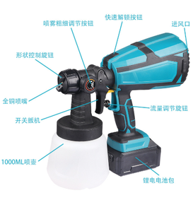 Pistola de Pintura Inalámbrica Recargable con Batería de Litio de 18V, Pistola para Pintar Paredes, Máquina Portátil para Pintar con Látex - Product Image 2