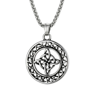 สร้อยคอปมแม่มดสแตนเลส 316L ลายเซลติก ป้องกันภัยแบบวิคคา จี้สไตล์วินเทจแบบกอธิค สำหรับผู้ชายและผู้หญิง - Product Image 1