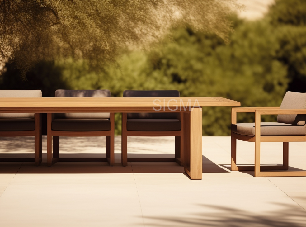 High Quality Teak Outdoor Dining Table Modern Natural Teak Patio Furniture Set Teak Dining Outdoor Table