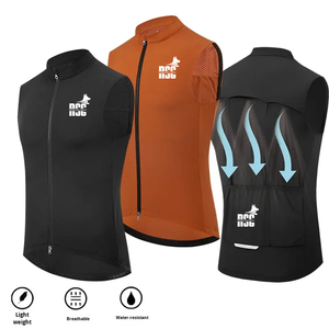 Jaket Bersepeda Khusus Musim Gugur Anti Angin Tahan Air Bahan Nylon Spandex Unisex Rompi Bersepeda Ritsleting Ganda Tanpa Lengan - Product Image 2