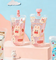 Pochettes à bec verseur personnalisées imprimées avec motifs de dessins animés, en matériaux composites de qualité alimentaire, étanches, avec fermeture éclair refermable pour boissons/liquides