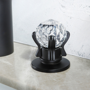 8-Inch Widespread Black <strong>Crystal</strong> <strong>Knobs</strong> Ball LED Bathroom Sink Faucet 3-Hole 3-Handle Basin Mixer Tap Waterfall Double-Handle - Product Image 3