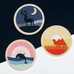 Phim hoạt hình thêu phong cảnh, máy tính thêu các bản vá lỗi cho vá lỗ trong quần áo và quần tây, các bản vá lỗi tùy chỉnh thêu - Product Image 3