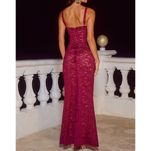 Nouvelle Robe Longue Maxi Élégante et Sexy pour Femme, Dos Nu, Coupe Ajustée, en Dentelle, avec Fermeture Éclair, Sans Manches, pour Soirée - Product Image 2