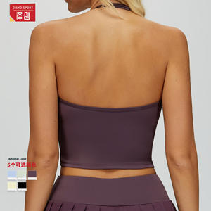 Soutien-gorge de sport Disko Sport pour femme, col halter, dos ouvert, col en V, ajustement moulant, anti-transpiration, respirant, séchage rapide, extensible dans quatre directions - Product Image 4