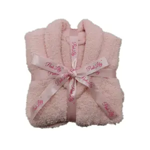 super soft luxury zero defect micro feather yarn knit baby kids women's men's throw blanket home wear bath robe