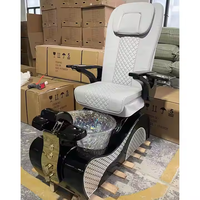 Fauteuil de pédicure électrique professionnel de luxe moderne avec massage des pieds et plomberie intégrée pour salon de manucure