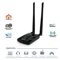 Tarjeta de Red USB ALFA AWUS036ACH RTL8812AU Inalámbrica Compatible con Raspberry Pi para Kali Linux MAC Modelo RC