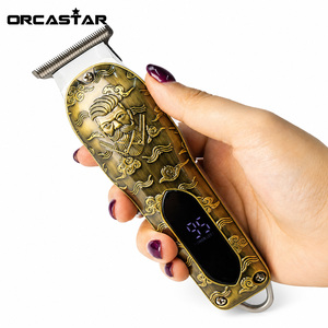 ORCASTAR Tondeuse à <span class=keywords><strong>Cheveux</strong></span> Vintage et Kit de Tondeuse à Lame en T avec Écran LED, Longueurs Réglables, Lames en Acier Inoxydable, Type-C - Product Image 4