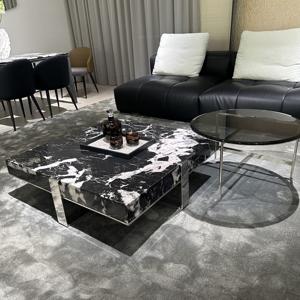 Vente en ligne d'ensemble de meubles de salon table basse moderne bon marché tables basses en marbre noir - Product Image 2