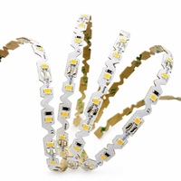 Strip LED Zigzag Berkualitas Tinggi 6.5MM 12W/M, Dapat Dibengkokkan Bentuk Z, CRI 80 DC12V 120 LED, Harga Pabrik, SMD2835 Putih Hangat 5m, Laris Terjual