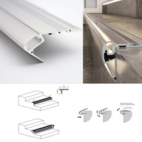 Lampe d'escalier à LED Taille personnalisée Profilé en aluminium Éclairage d'escalier intérieur Bande d'angle Applique murale