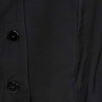 Fabricants de vêtements – Nouveauté : Robe midi en mousseline noire, coupe crop top, col à revers, ourlet pointu, style halter, tissée unie, idéale printemps-été-automne