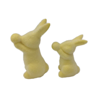 Figurines de lapin de Pâques en céramique floquée personnalisables - Design européen, décoration de maison de haute qualité
