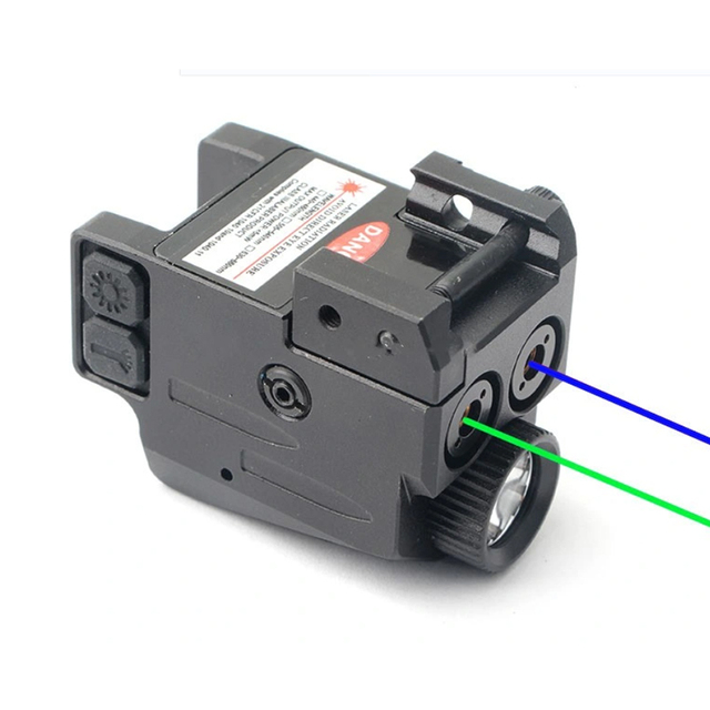High Quality Dual Laser Tactical Flashlight Mount Rechargeable Green Red Laser White Light Combo Aluminum Waterproof Outdoor
