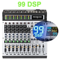 Console de mixage audio numérique professionnelle 12 canaux avec 99 effets DSP pour DJ, scène, son live et enregistrement
