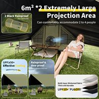 Tente de camping gonflable imperméable pour 4 à 10 personnes, grande tente chaude avec cheminée, quatre saisons avec bâche de toit/sol