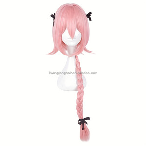 JAMBALAYA Peluca de Cosplay Rosa Trenzada de la Serie Fate/<span class=keywords><strong>Apocrypha</strong></span> del Personaje Astolfo para Niñas, Venta al por Mayor - Product Image 2