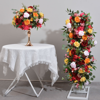 Oferta Especial: Arreglo Floral de Rosas de Seda Realistas Hechas a Mano en Rojo Intenso y Morado Real para Centro de Mesa de Arco de Boda