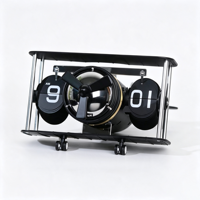 Horloge à bascule créative en forme d'avion, à poser sur le bureau ou à fixer au mur, pour la décoration de bureau, de maison, de cuisine, pour les étudiants et les enfants