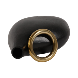 Vaso ad anello scultoreo asimmetrico, moderno vaso per fiori in metallo per soggiorno, camera da letto, ufficio, decorazione per la casa - Product Image 6