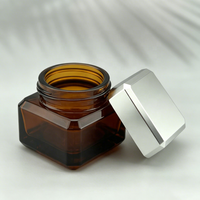 Ensemble de flacons de parfum carrés pour emballage cosmétique avec bouchon argenté, logo personnalisé pour marque, étiquette privée