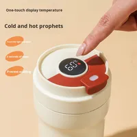 Botol Termos 350ml dengan Layar Temperatur Cerdas, Lapisan Dalam Keramik, dan Desain Cangkir Kopi