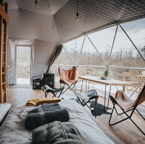 Lujosos más baratos resistentes al viento, impermeables y ignífugos Precio al por mayor 6m de diámetro Cúpula Casa Carpa para acampar Bosque - Product Image 5