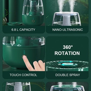 Humidificateurs ultrasoniques pour usage domestique, humidificateur d'air pour chambre à coucher, humidificateur à nano-brume avec grand réservoir d'eau - Product Image 6