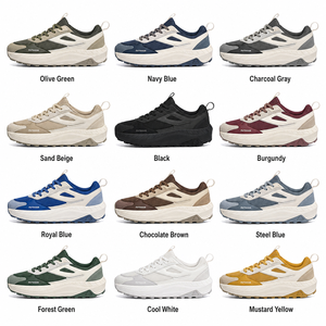 Sneakers Casual da Uomo Zero Drop con Suola Spessa, in Camoscio Verde Oliva e Mesh, con Striscia Riflettente, Suola in Gomma Antiscivolo con Tacchetti, <span class=keywords><strong>Scarpe</strong></span> da Passeggio - Product Image 3
