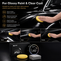 Kit de cire à appliquer pour voiture noire, pour l'amélioration de la brillance des peintures foncées, avec tampon applicateur, serviette en microfibre et boîte de vente au détail