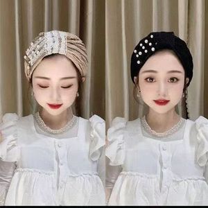 Chapeau turban ethnique pour femme OEM 2024, couleur unie, tissé en bambou, coton et lin, foulard musulman décontracté - Product Image 2