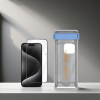Colle complète pour iPhone 16Pro Max Protecteur d'écran en verre trempé sans poussière Film de protection facile à appliquer