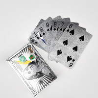 Cartes à jouer en plastique argentées de luxe personnalisées de haute qualité Thriwa avec logo personnalisé et boîte sur mesure