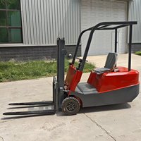 Chariot élévateur compact CE ISO économique, 0,8 tonne, trois roues, batterie au plomb, système de levage hydraulique stable