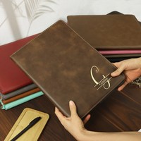 Portafolio de Cuero Sintético Grabable con Láser, con Cierre y Bloc de Notas A4, para Grabado Personalizado OEM, Carpeta de PU