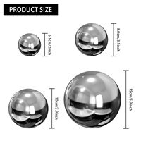 Lot de 8 boules décoratives argentées en acier inoxydable pour pièce maîtresse, bol, tailles assorties, orbes en métal, globes de miroir, remplisseurs de sphères