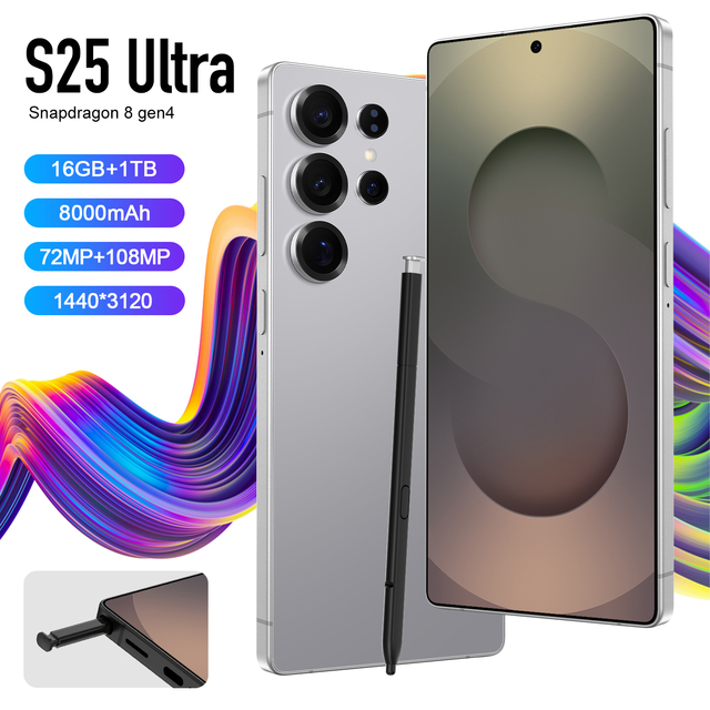 2025 New Original S25 ultra 5G Cellphone Android14 6.8inch Dual SIM Smartphone 16GB+1TB High Quality Mobilephone