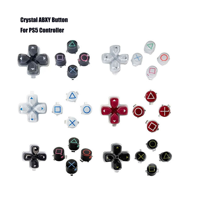 Repair Part for PS5 Controller Cross Direction Crystal Button for Ps5 Astro Bot Block Dpad Function ABXY Key Action Thumb Stick