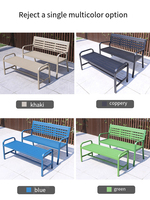 Mobilier d'extérieur banc à lattes en acier siège extérieur parc rue métal banc siège public jardin patio fer banc chaise
