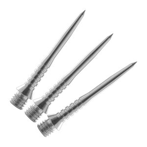 1 pièce 26/28/30/32/34 mm Pointes de fléchettes de rechange en <span class=keywords><strong>acier</strong></span> inoxydable argenté à rainures, adaptateur de pointes - Product Image 4
