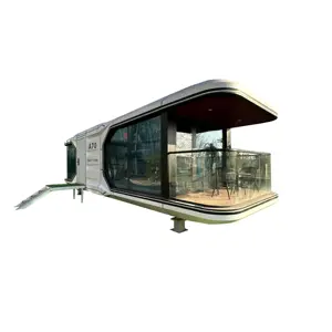 Economic Movable Prefab 2 Bedroom Eco Capsule House Prefabricated Capsule Type House 38 square meters Cabin Capsule House Hotel