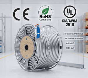 สายเคเบิลข้อมูล RS485 ทองแดงตีเกลียวเคลือบดีบุก ป้องกันสองชั้น PE 24AWG สำหรับโครงสร้างพื้นฐานคอมพิวเตอร์ AI ระบบทำความร้อนอาคาร 120 โอห์ม มาตรฐาน CE RoHS - Product Image 6