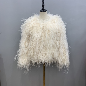Chaqueta de piel de plumas de avestruz para <span class=keywords><strong>mujer</strong></span>, abrigo de piel, moda de invierno, directa de fábrica, novedad de 2023 - Product Image 2