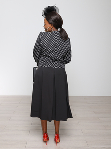 Traje de Vestir con Estampado de Puntos y Chaqueta, Talla Grande 5XL - Product Image 3