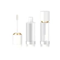 Nouveau flacon de gloss à lèvres cylindrique avec bouchon intérieur, emballage créatif en tube rond pour huile à lèvres et gloss.
